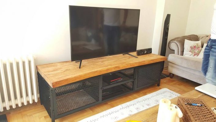 ART3109 Doğal TV sehpası Ağaçtan TV sehpası