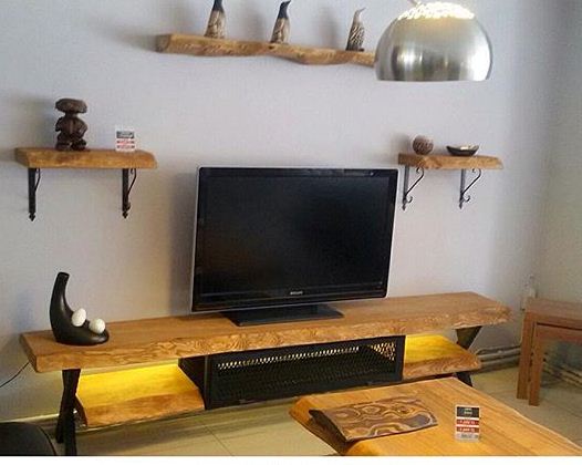 ART3112 Doğal ahşap TV ünitesi Doğal ağaç tv sehpası