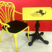 Alüminyum kollu sandalye sarı