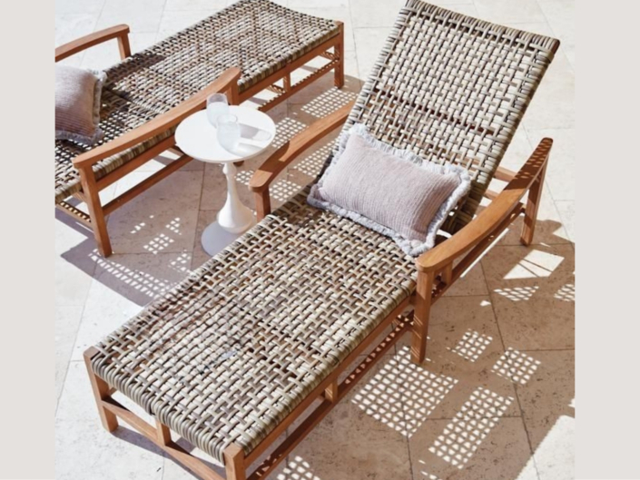 İroko Rattan Şezlong