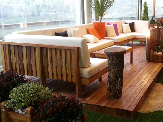 ART414 Ahşap Oturma Grubu