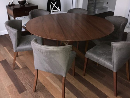 Art 3074 Yuvarlak Ceviz Masa Takımı