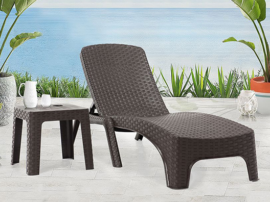 PVC Rattan Şezlong