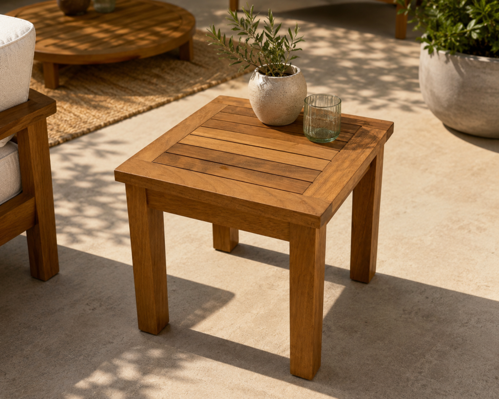 ART116 Teak Kare Yan Sehpa-Medium